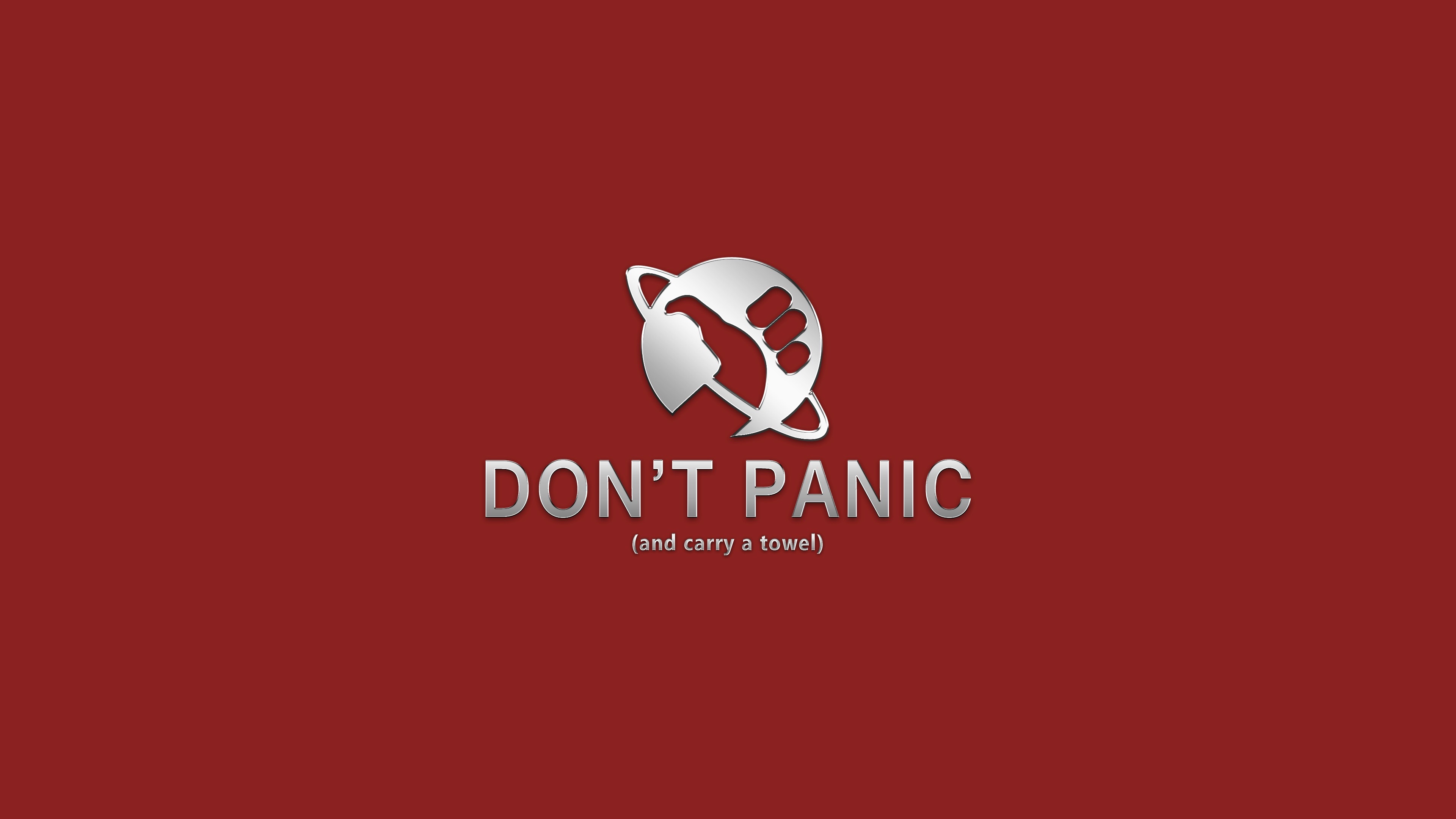 7200216 - >> - Hitchhiker's Guide To The Galaxy Don T Panic Logo , HD Wallpaper & Backgrounds