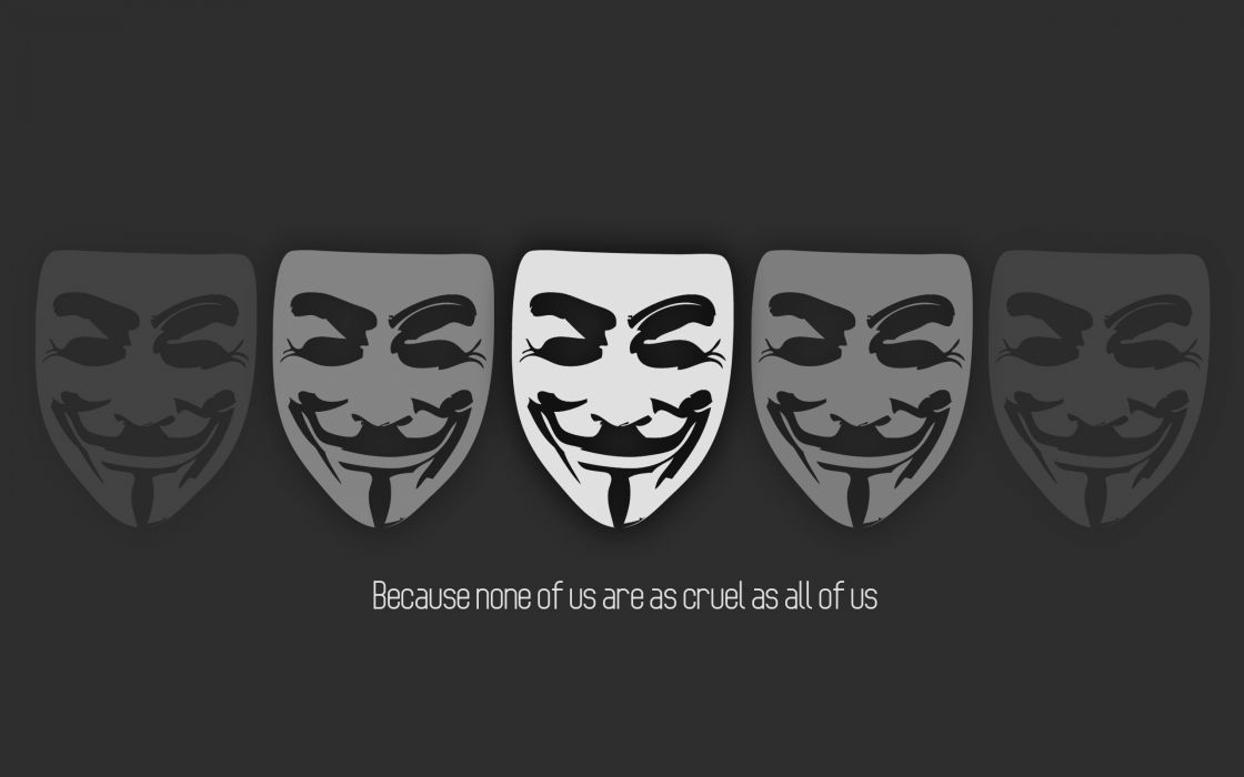 Hacker - Anonymous Mask Black Background , HD Wallpaper & Backgrounds