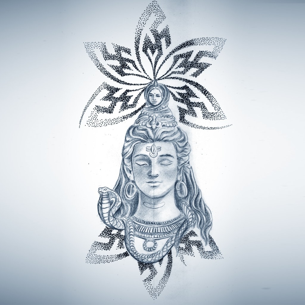 Mahadev Live Wallpaper - Sketch Hindu Tattoo , HD Wallpaper & Backgrounds