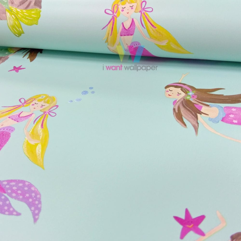 Arthouse Mermaid World Pattern Childrens Wallpaper - Illustration , HD Wallpaper & Backgrounds