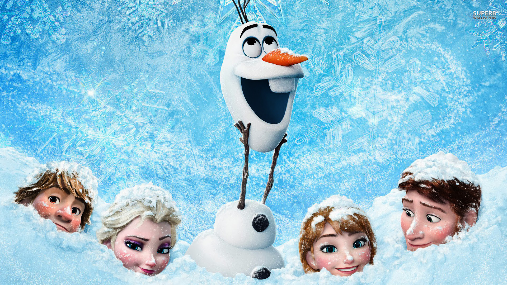 Amazing Wallpaper Frozen - Frozen Characters In Snow , HD Wallpaper & Backgrounds