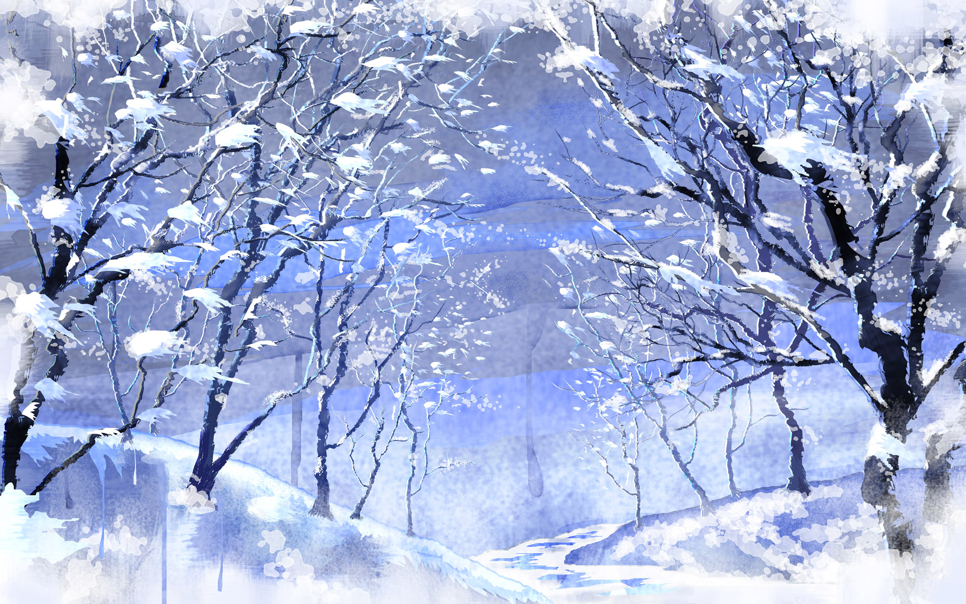 Winter - Snow Scene , HD Wallpaper & Backgrounds