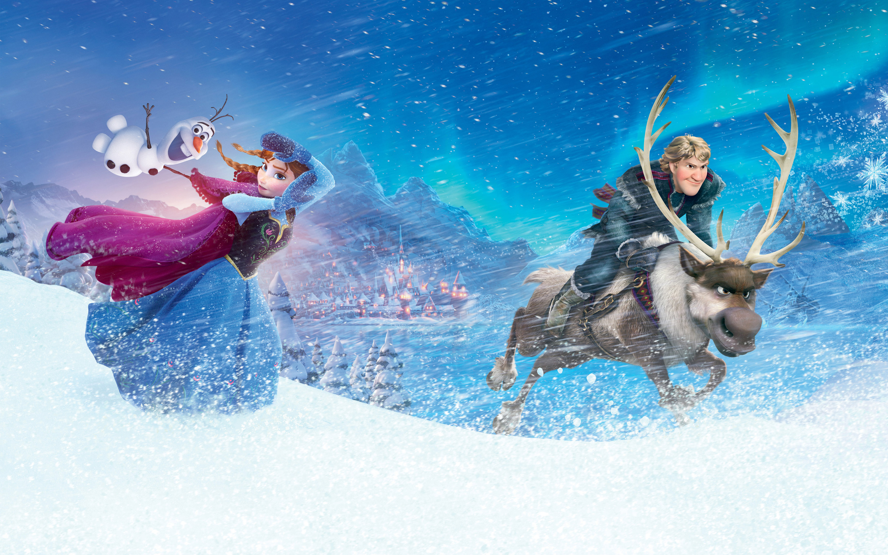 Anna Kristoff In Frozen - Frozen Anna Olaf Y Kristoff , HD Wallpaper & Backgrounds