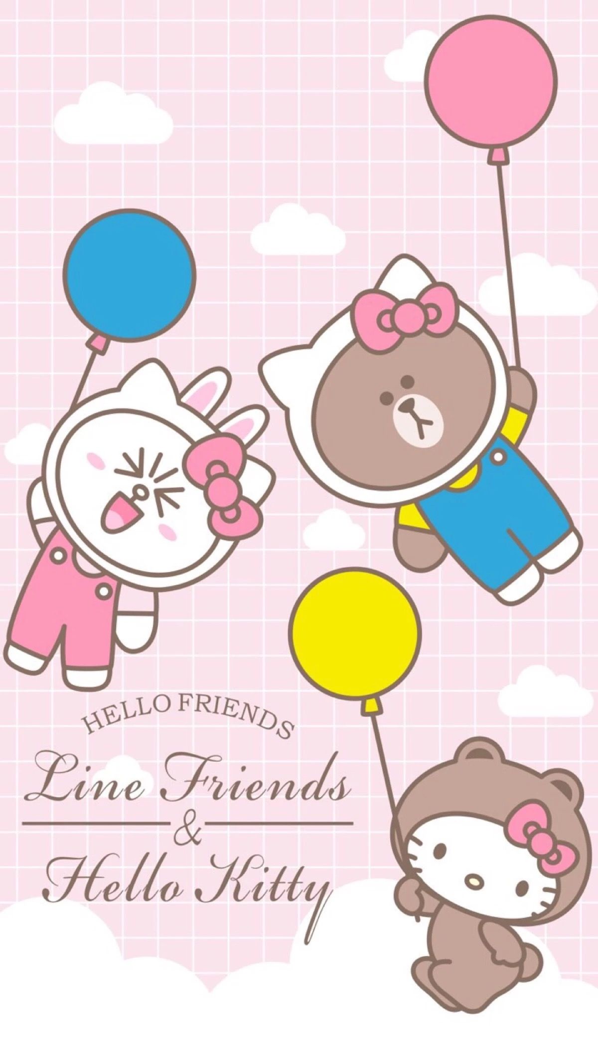 Sanrio Wallpaper, Pastel Wallpaper, Hello Kitty Wallpaper, - Line Friends Hello Kitty , HD Wallpaper & Backgrounds