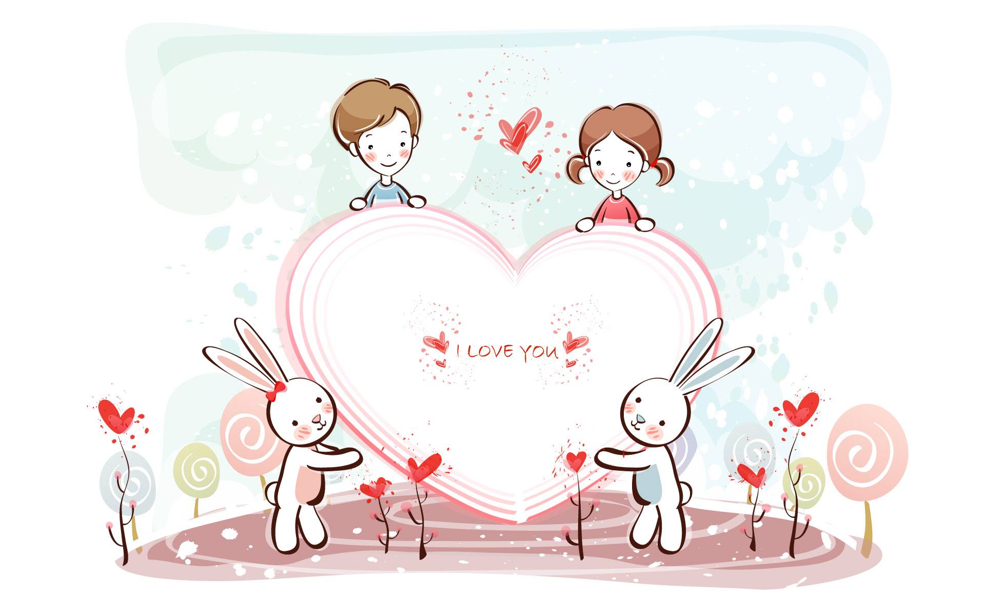 Cute Cartoon Love Couple Wallpaper - Desktop Wallpaper February 2019 , HD Wallpaper & Backgrounds