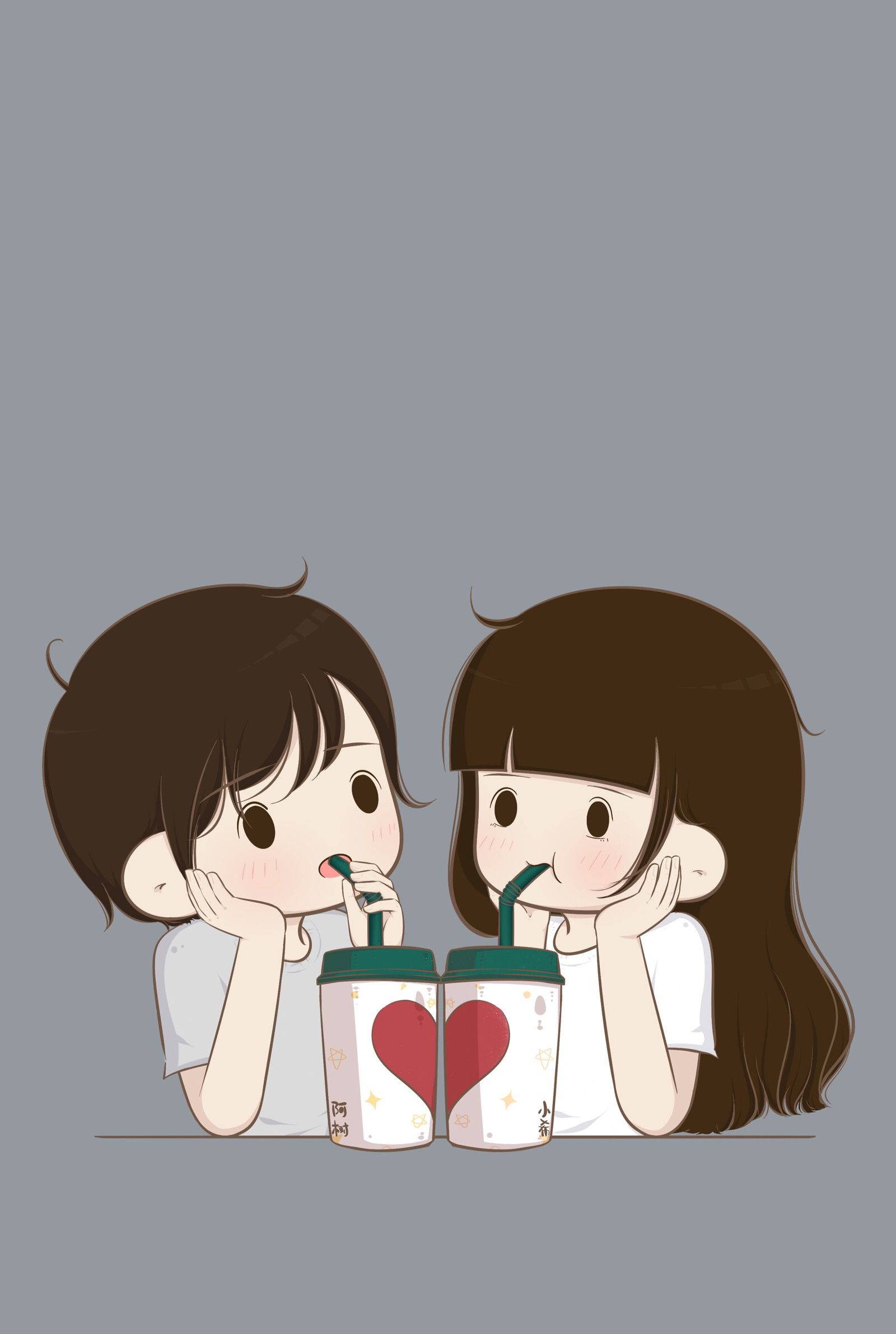 ❤💜💝follow Me On Instagram❣ @imkomal06 💙💚💛💟 Cute - Cartoon Cute Couple , HD Wallpaper & Backgrounds