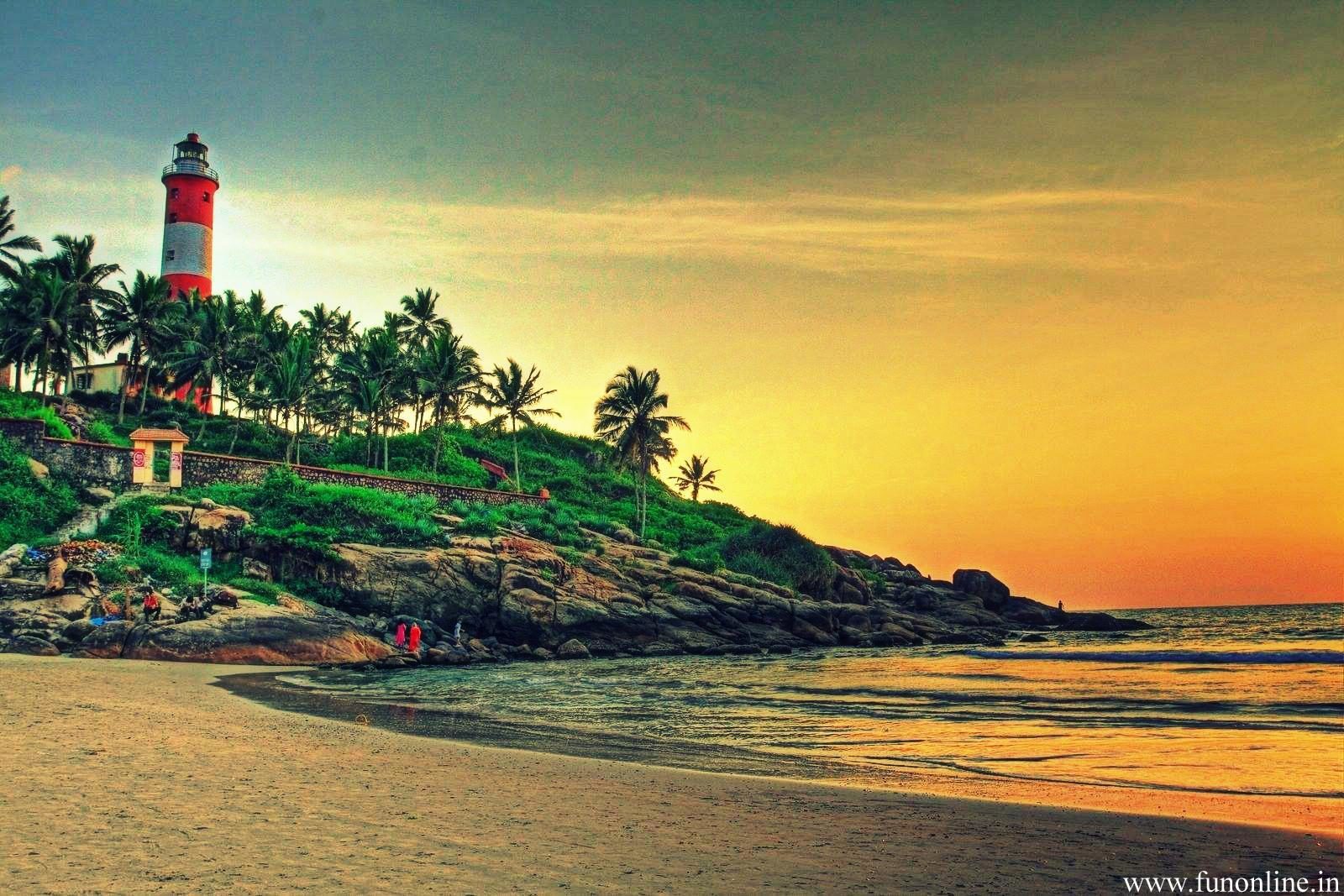 Keralas Kovalam Light House Beach Wallpaper - Kerala Beach , HD Wallpaper & Backgrounds