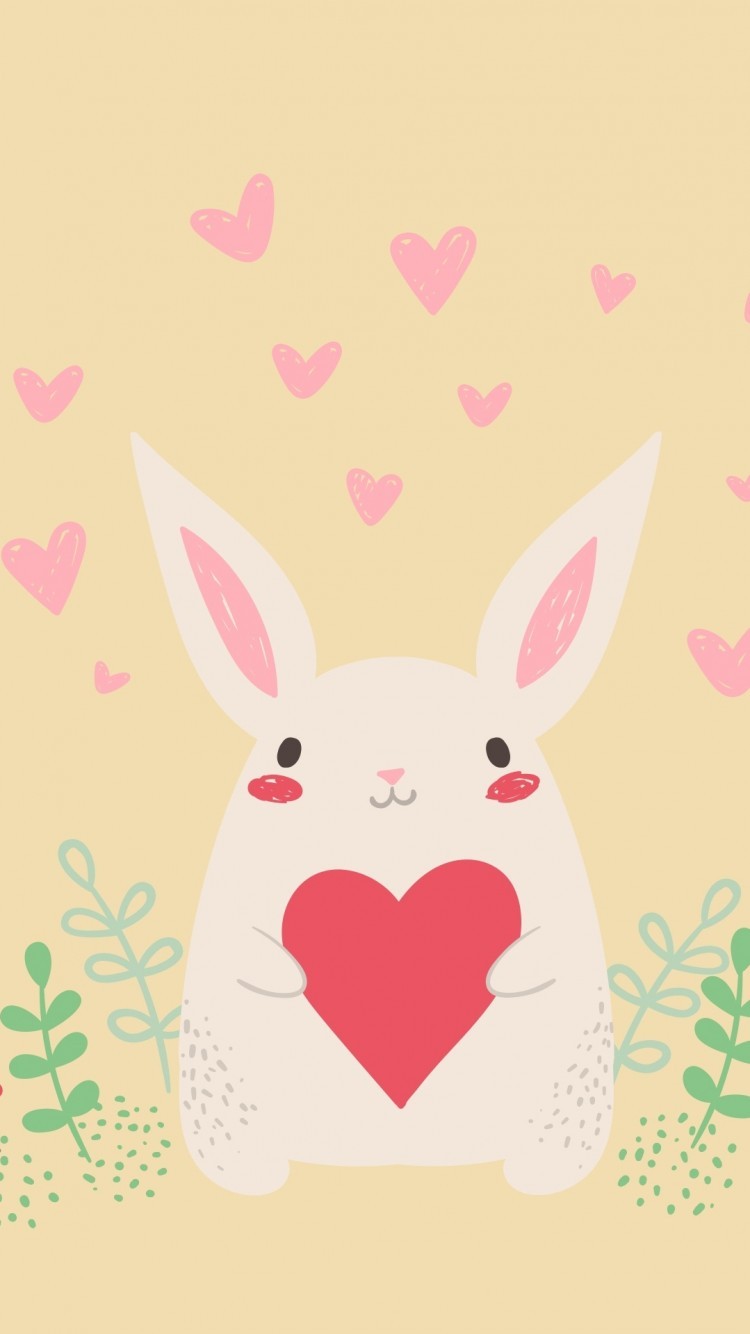 Cute Rabbit Design, Heart Shape - Love You Gifs Easter , HD Wallpaper & Backgrounds