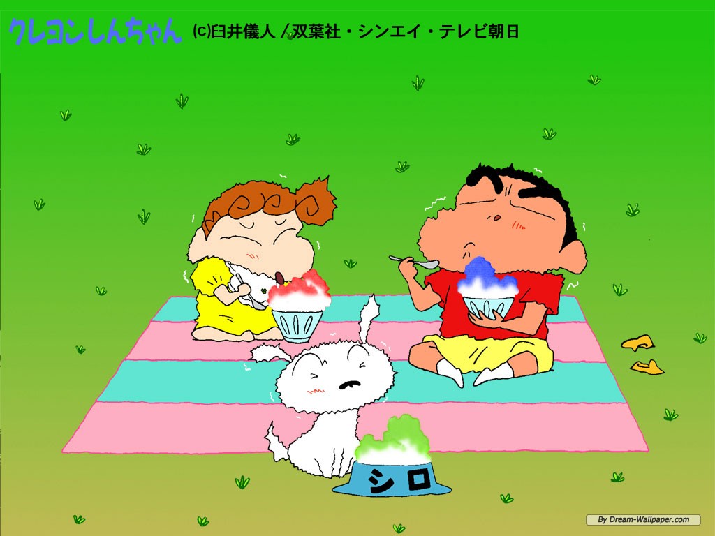 Free Cartoon Wallpaper - Shin Chan And His Sister , HD Wallpaper & Backgrounds