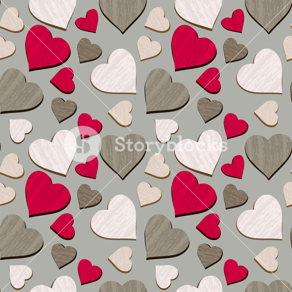 Texured Hearts Seamless Pattern Isolated - Stock Photography , HD Wallpaper & Backgrounds