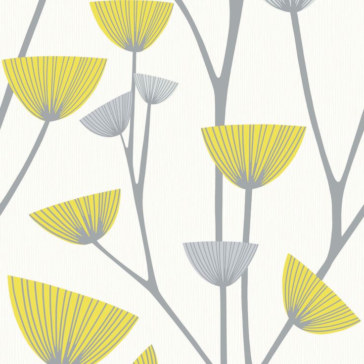 Dandelion Grey, White & Yellow Floral Wallpaper , HD Wallpaper & Backgrounds