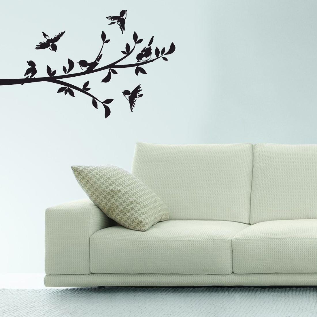 Buy Asian Paints Wall-ons Branch With 6 Birds Wall - Asian Paint Wall Stickers , HD Wallpaper & Backgrounds