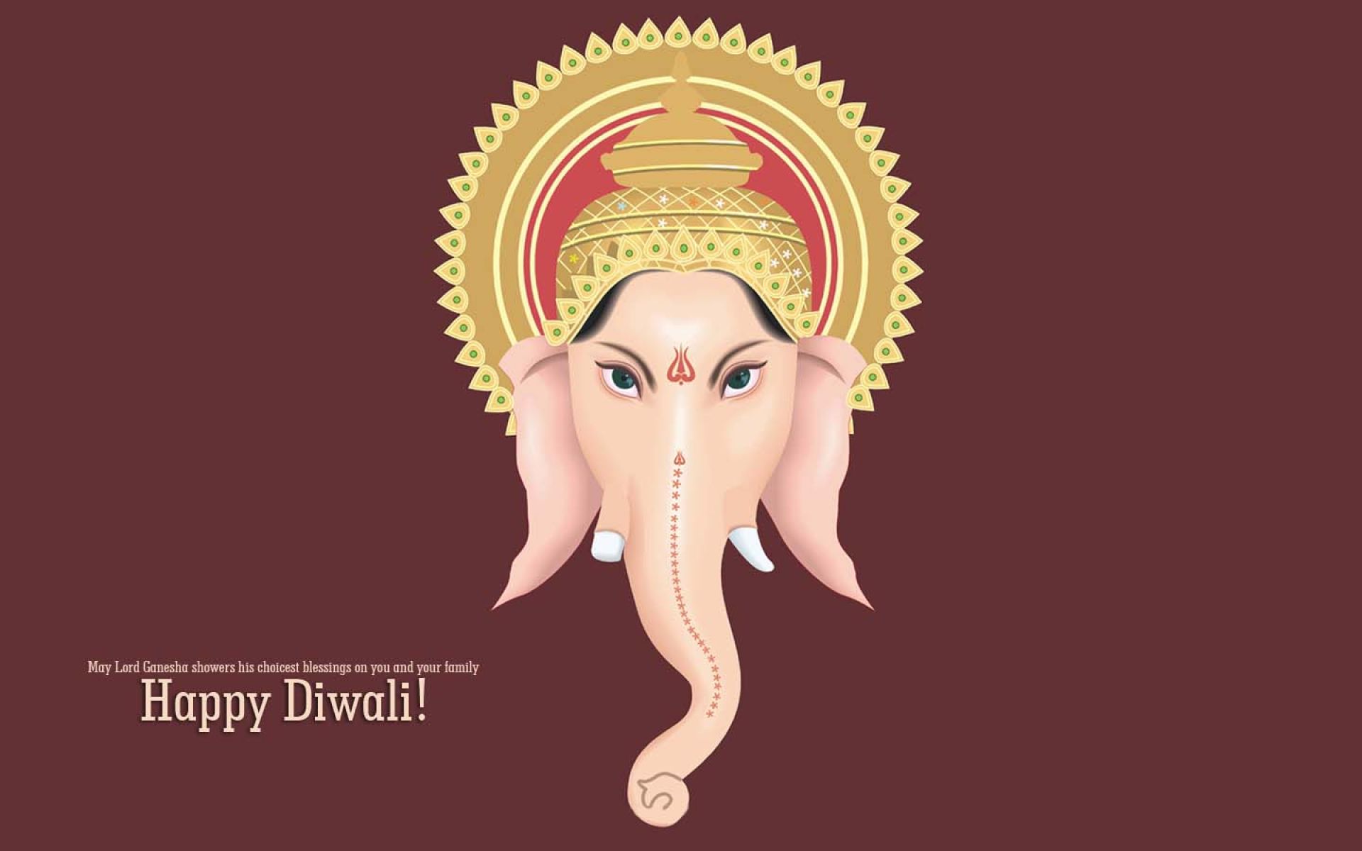 Lord Ganesha And Happy Diwali - Gold Medal Free Vector , HD Wallpaper & Backgrounds