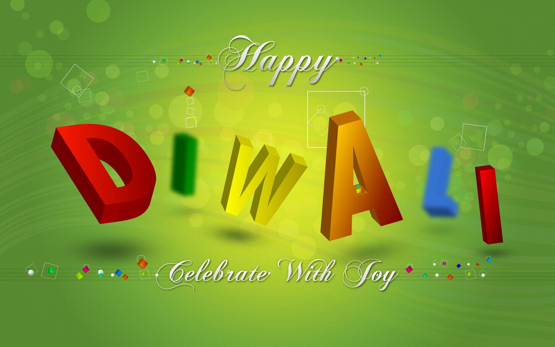 3d - Happy Diwali In Green Colour , HD Wallpaper & Backgrounds
