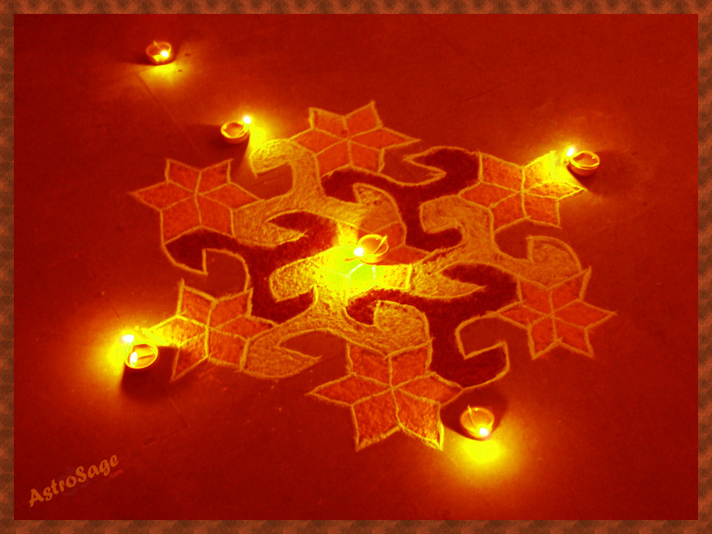 Diwali Wallpaper For Mobile - Rangoli Design For Diwali With Dots , HD Wallpaper & Backgrounds