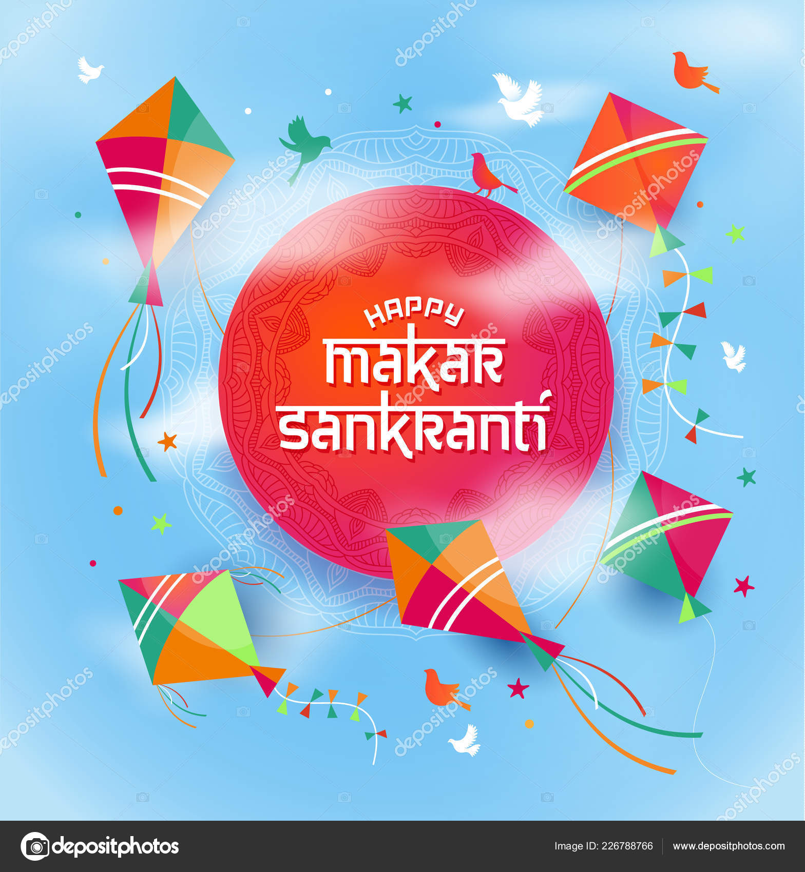 Illustration Happy Makar Sankranti Wallpaper Colorful - Happy Makar Sankranti Vector , HD Wallpaper & Backgrounds