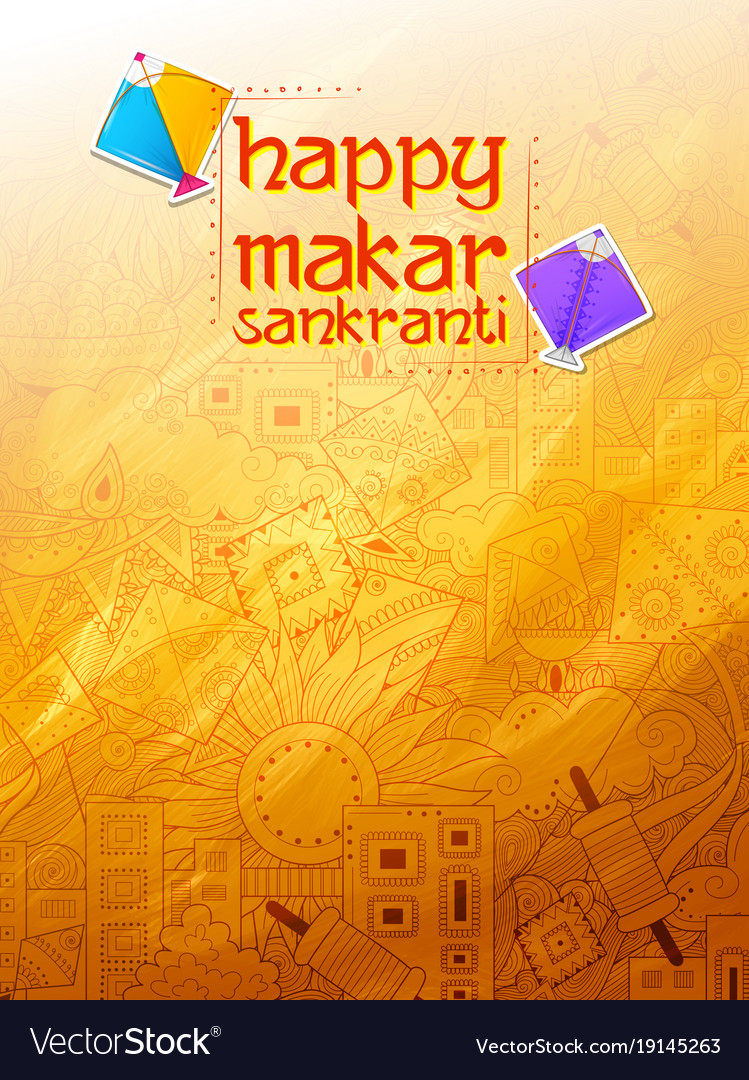 Happy Makar Sankranti Wallpaper With Colorful Kite - Happy Makar Sankranti Wallpaper Download , HD Wallpaper & Backgrounds