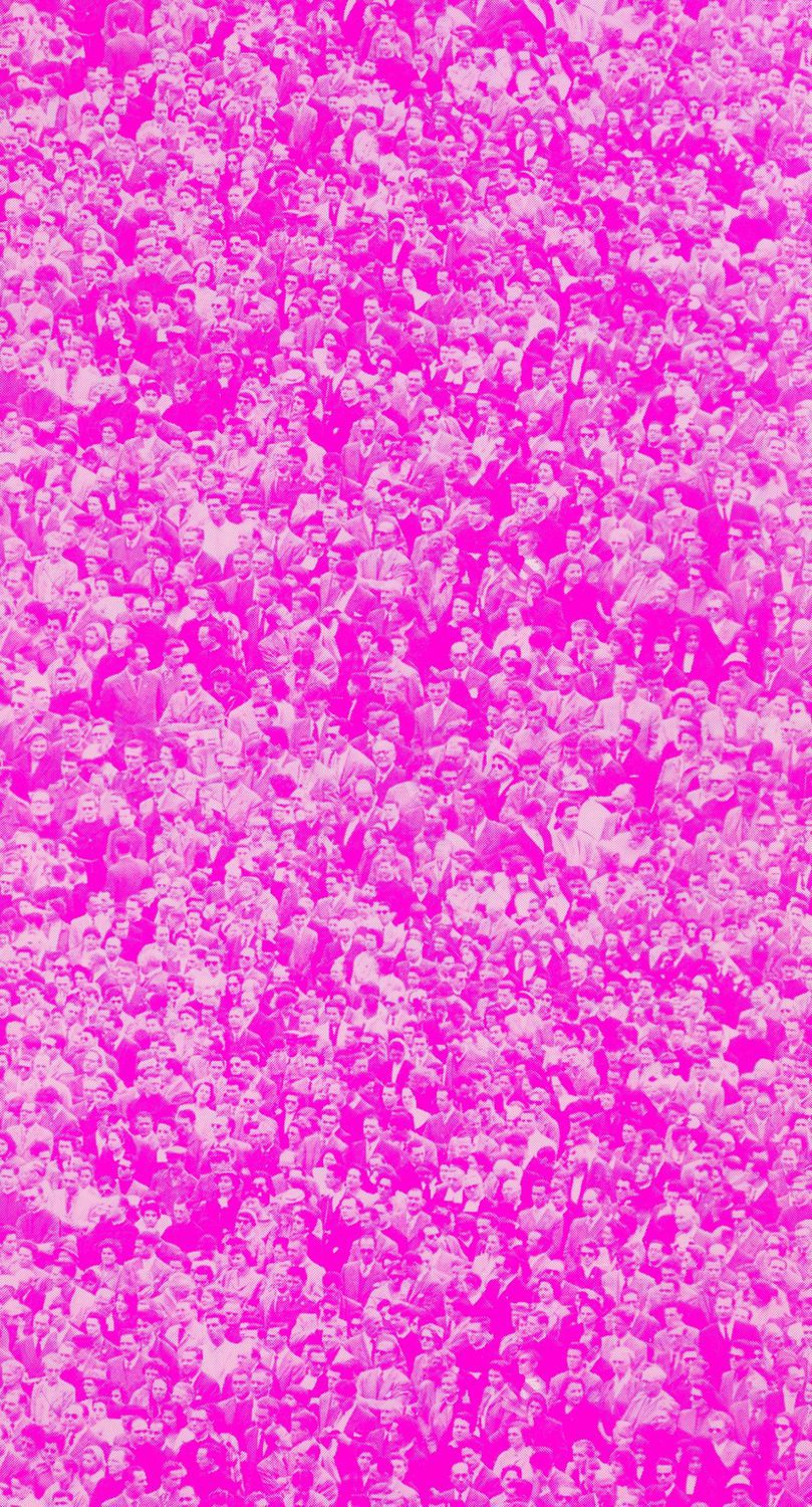 Contemporary Wallpaper / Polyester / Plain / Pink - Andy Warhol Crowd , HD Wallpaper & Backgrounds