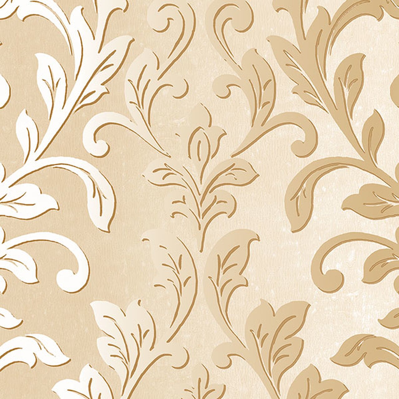 Cream N Gold Damask Wall Paper , HD Wallpaper & Backgrounds
