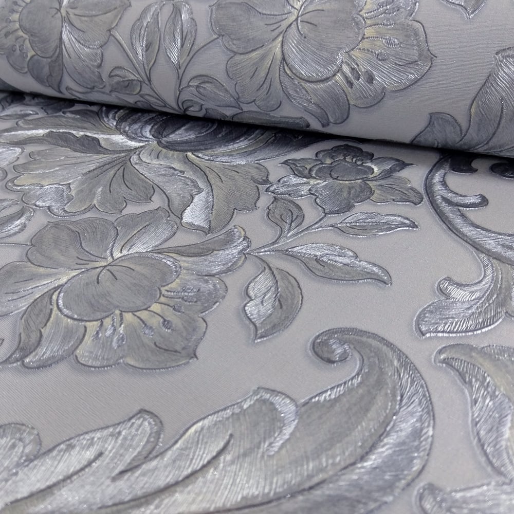 Sirpi Italian Damask Pattern Wallpaper Metallic Floral - Bed Sheet , HD Wallpaper & Backgrounds