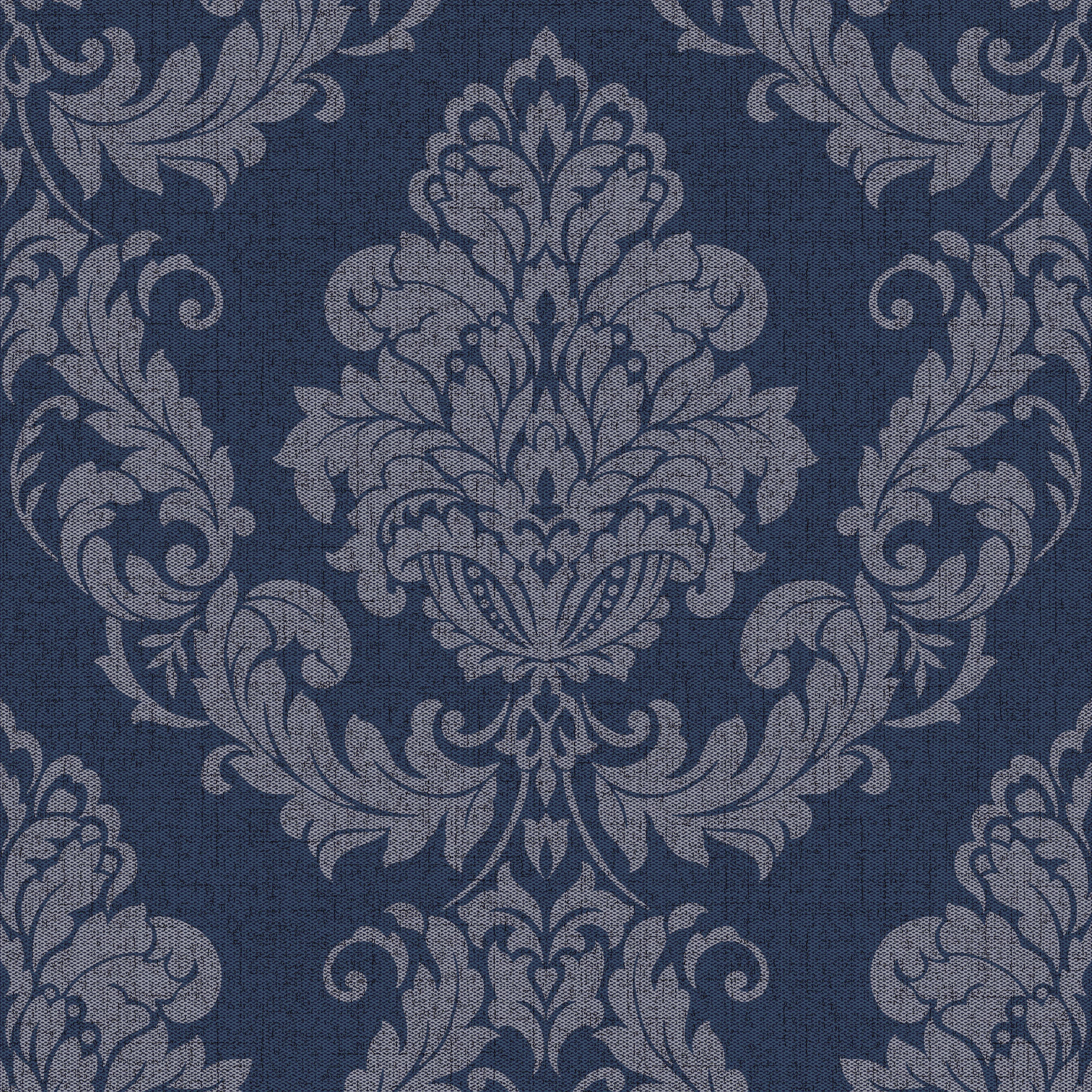 Gothica Navy & Silver Damask Metallic Wallpaper - Silver Wallpaper Navy , HD Wallpaper & Backgrounds