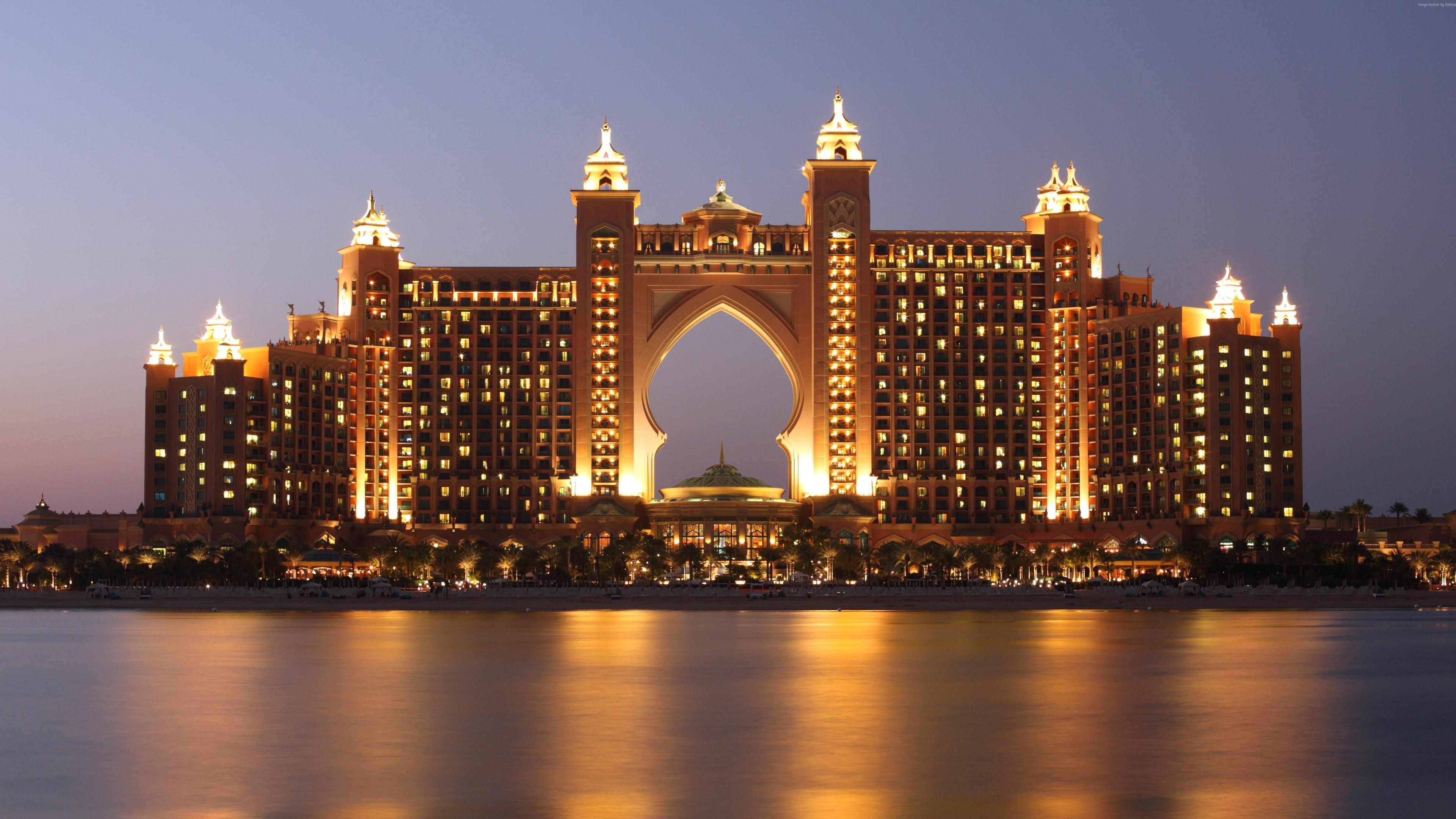 Dubai Wallpaper 4k Atlantis Dubai At Night Hd Wallpaper Backgrounds Download