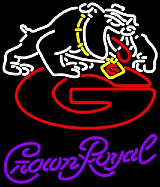 Pink Ga Dawgs Logo - Crown Royal Apple Neon Sign , HD Wallpaper & Backgrounds
