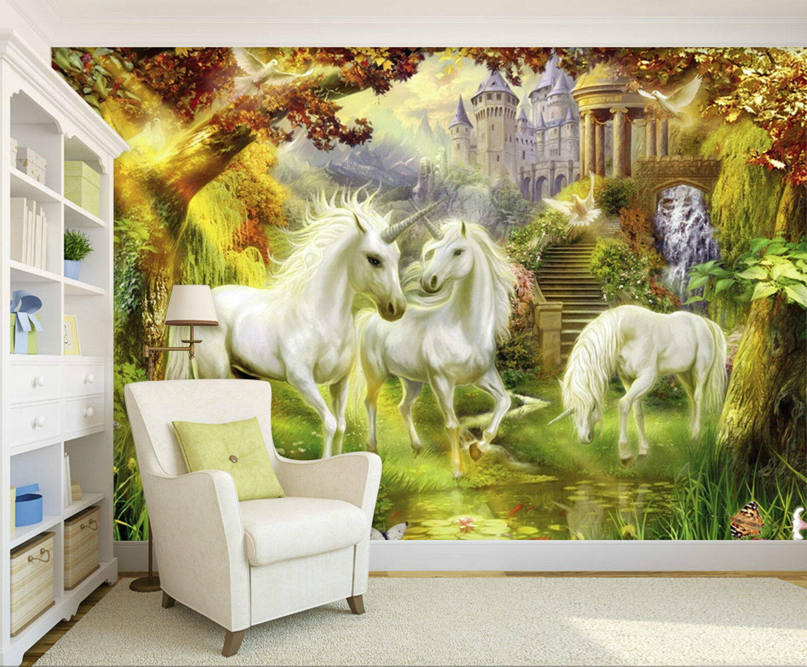 3d Das Einhorn 008 Fototapeten Wandbild Fototapete - Fantasy Fairyland , HD Wallpaper & Backgrounds