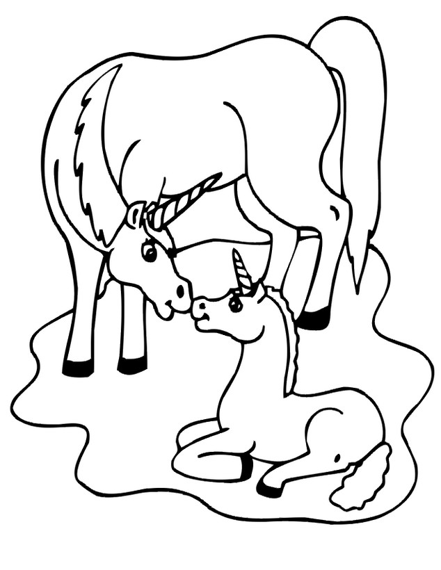 Ausmalbilder Einhorn Az Ausmalbilderausmalbilder Baby - Unicorn Family Coloring Pages , HD Wallpaper & Backgrounds