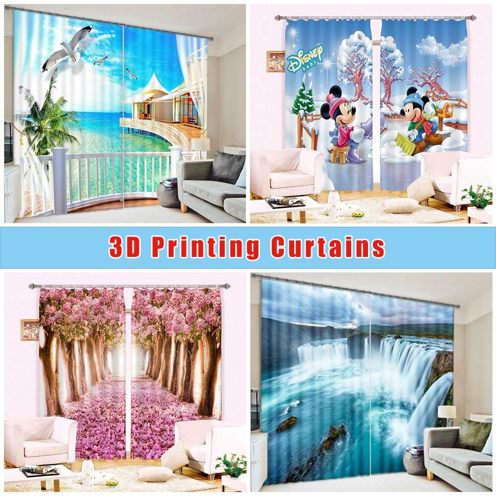 3d Einhorn Tiere 88 Blockout Foto Vorhang Druck Vorhänge - Digital Curtains Printing , HD Wallpaper & Backgrounds