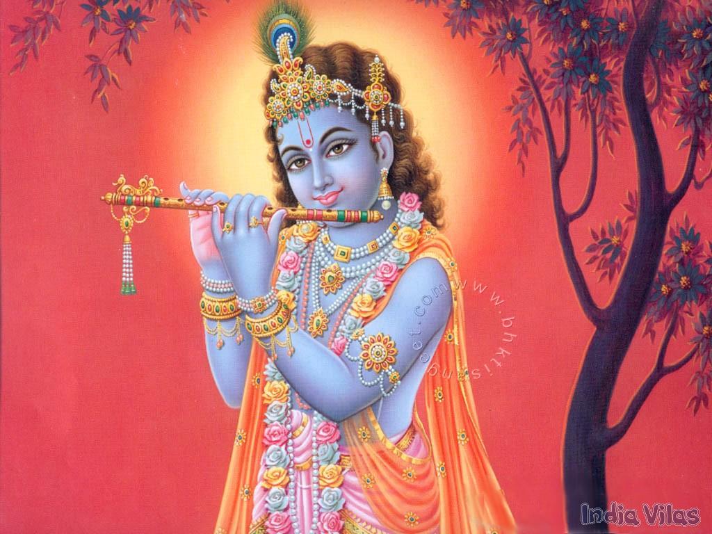 Bhakti Wallpaper Download - Lord Krishna Beautiful Hd , HD Wallpaper & Backgrounds