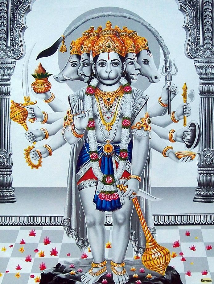 Bhakti - Panchmukhi Hanuman Image Hd , HD Wallpaper & Backgrounds
