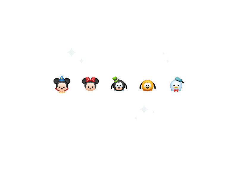 Tsum Tsum Fab Five By Raphael Lopes Dribbble - Emoticon , HD Wallpaper & Backgrounds
