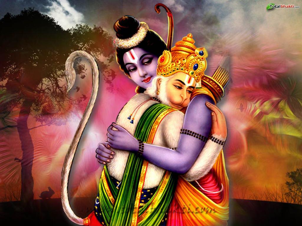 Bhakti Wallpaper Download - Sri Rama And Hanuman , HD Wallpaper & Backgrounds