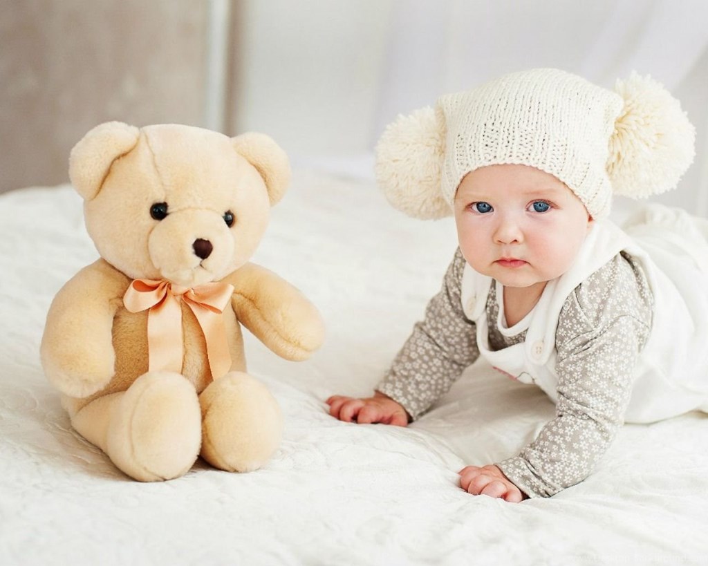 cute baby with teddy