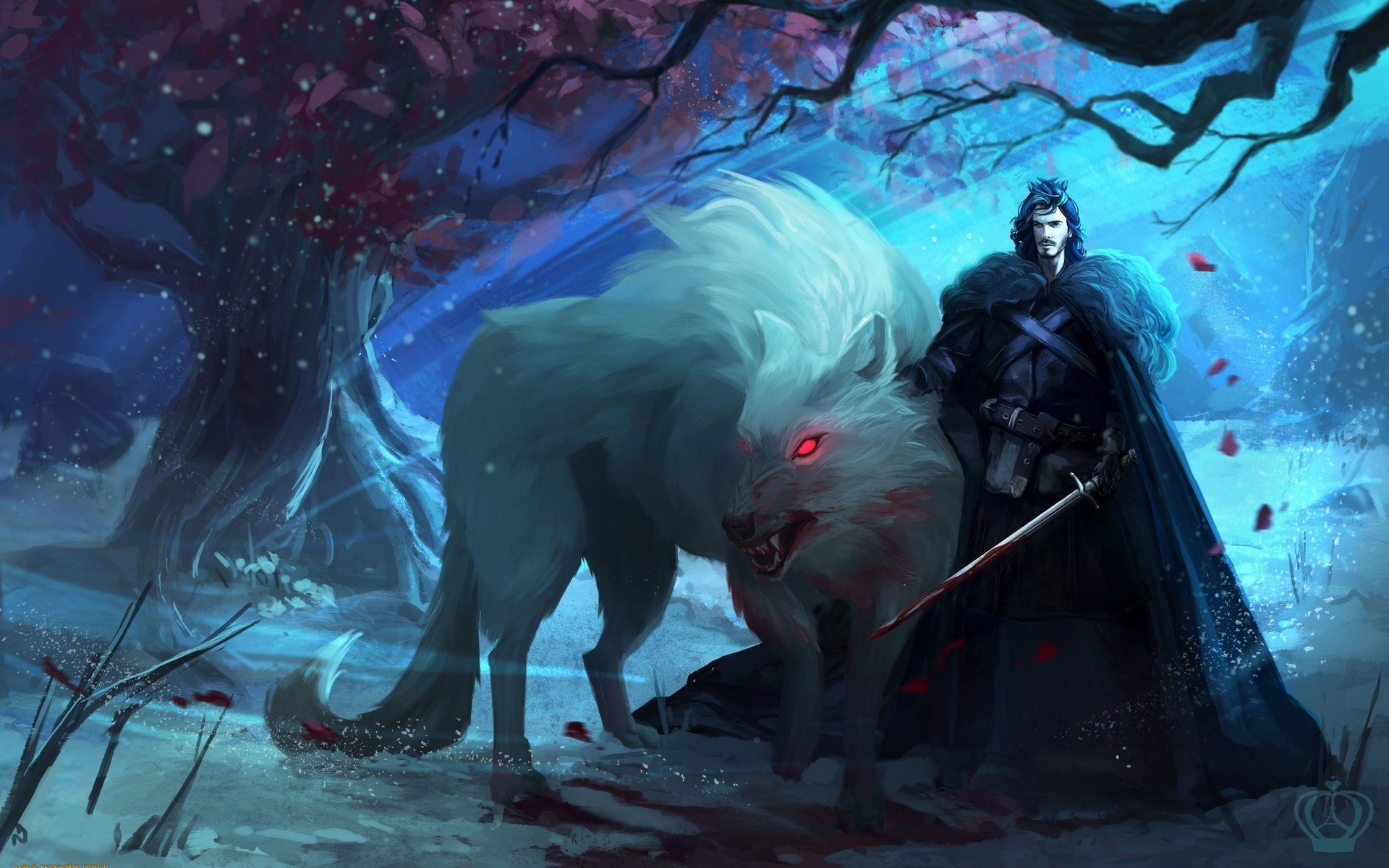 A Song Of Ice And Fire Wallpaper - Direwolf Game Of Thrones Art , HD Wallpaper & Backgrounds