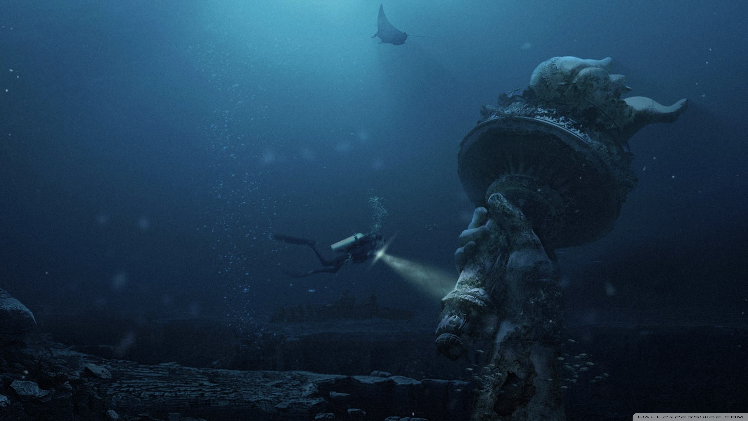 Underwater Hd Wallpapers - Post Apocalyptic Ocean , HD Wallpaper & Backgrounds