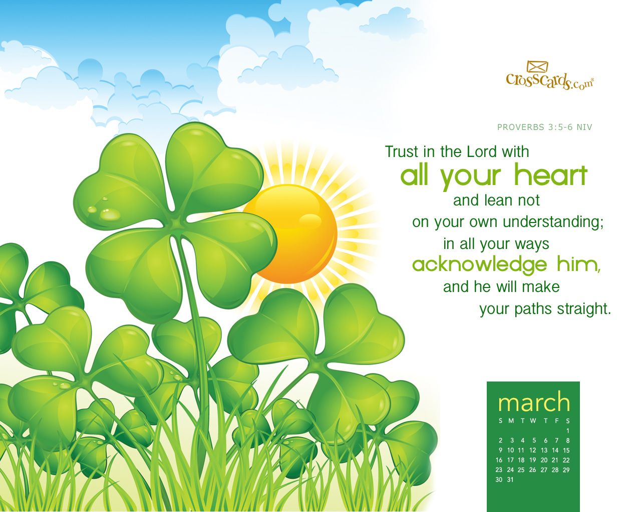 Crosscards March 2014 Http - Four-leaf Clover , HD Wallpaper & Backgrounds