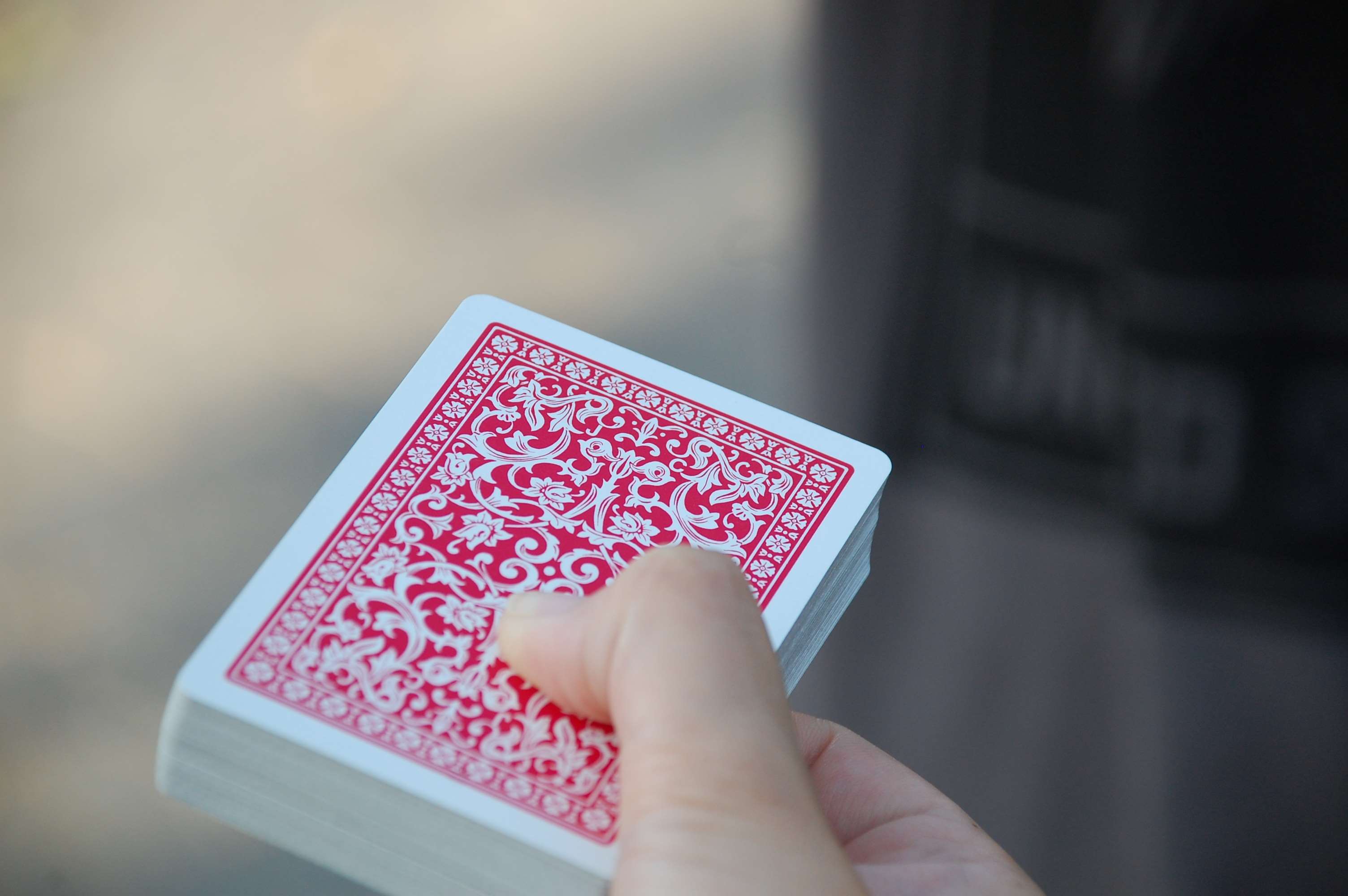 Blur, Cards, Close Up, Deck, Design, Fingers, Playing - Deck Of Cards In Hand , HD Wallpaper & Backgrounds