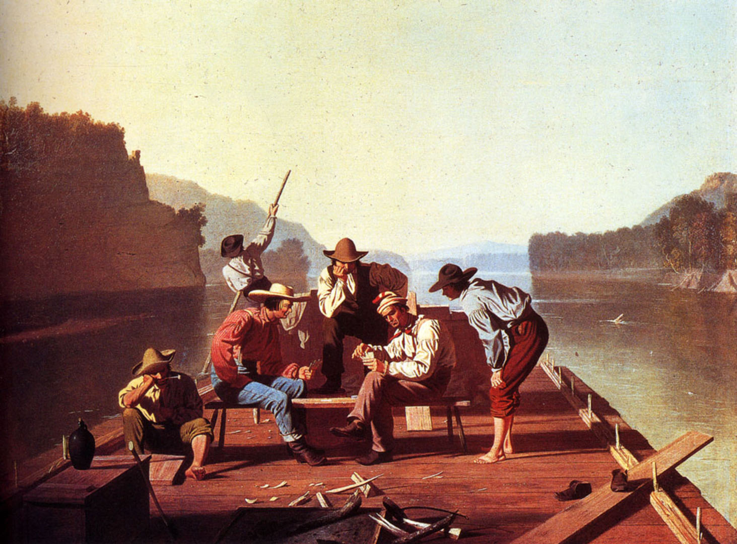 Ferryman Playing Cards - Raftsmen Playing Cards By George Caleb Bingham , HD Wallpaper & Backgrounds