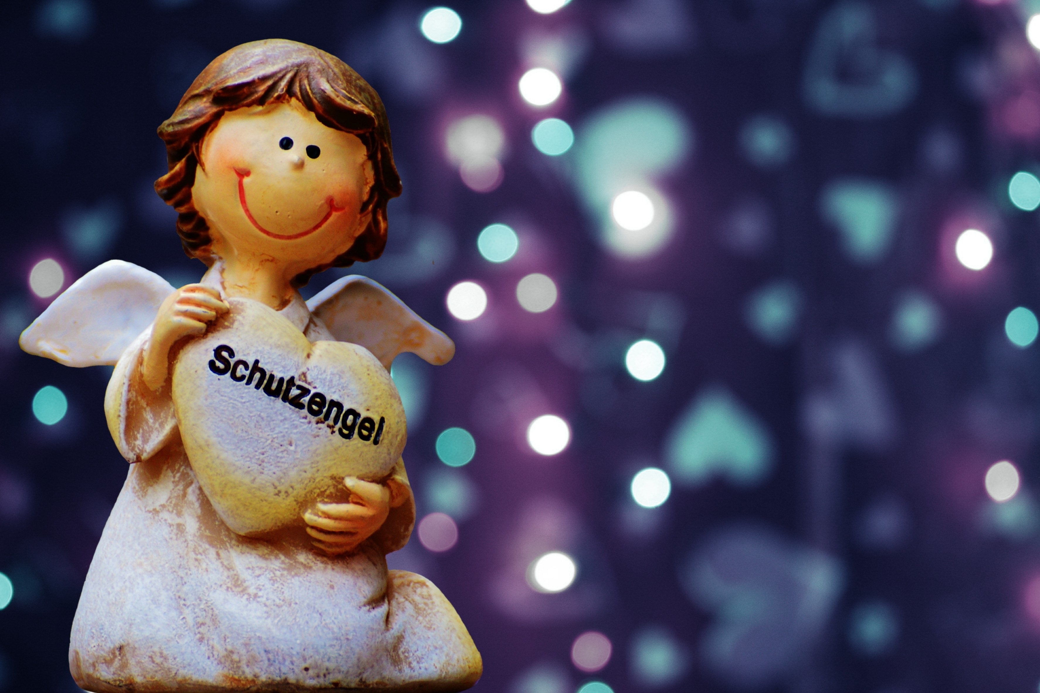 Guardian Angel, Love, Luck, Protect, Figurine, Doll - Valentine Lights , HD Wallpaper & Backgrounds