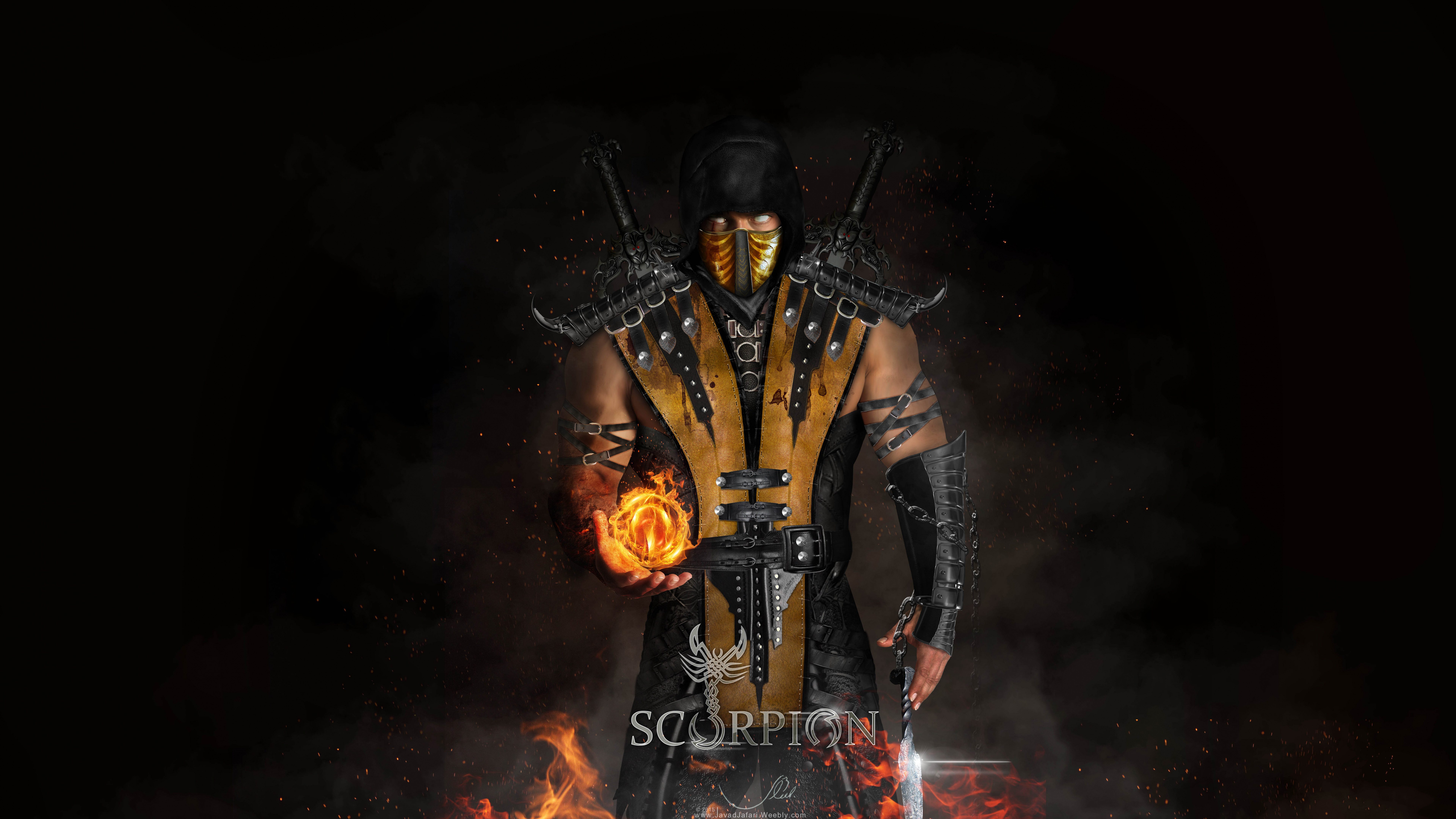 Scorpion Mortal Kombat X 8k Fk - Mortal Kombat 11 Scorpion , HD Wallpaper & Backgrounds