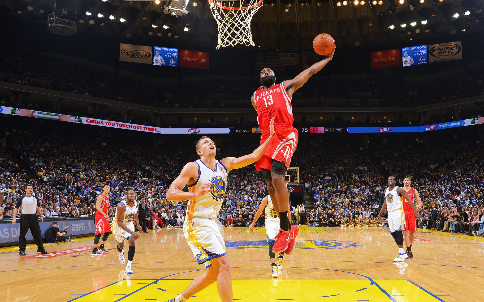 James Harden Dunking On Curry , HD Wallpaper & Backgrounds