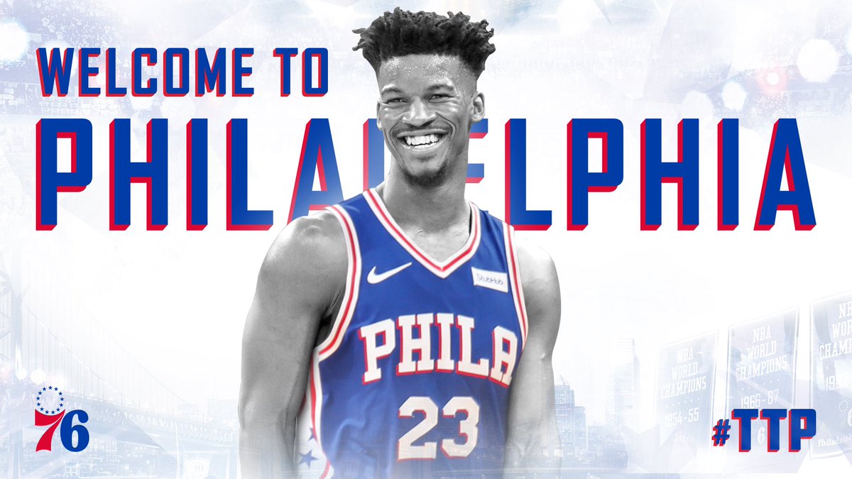 Philadelphia 76ersverified Account - Jimmy Butler In 76ers Jersey , HD Wallpaper & Backgrounds