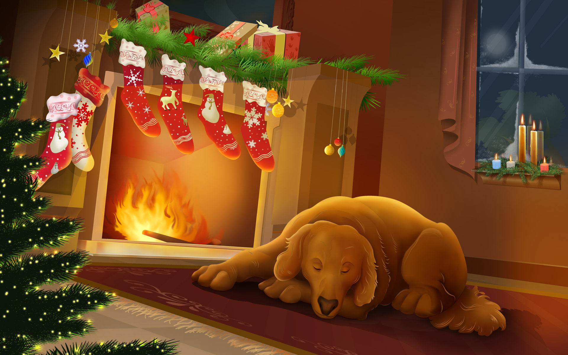 Navidad Wallpapers - Christmas Dog Facebook Cover , HD Wallpaper & Backgrounds