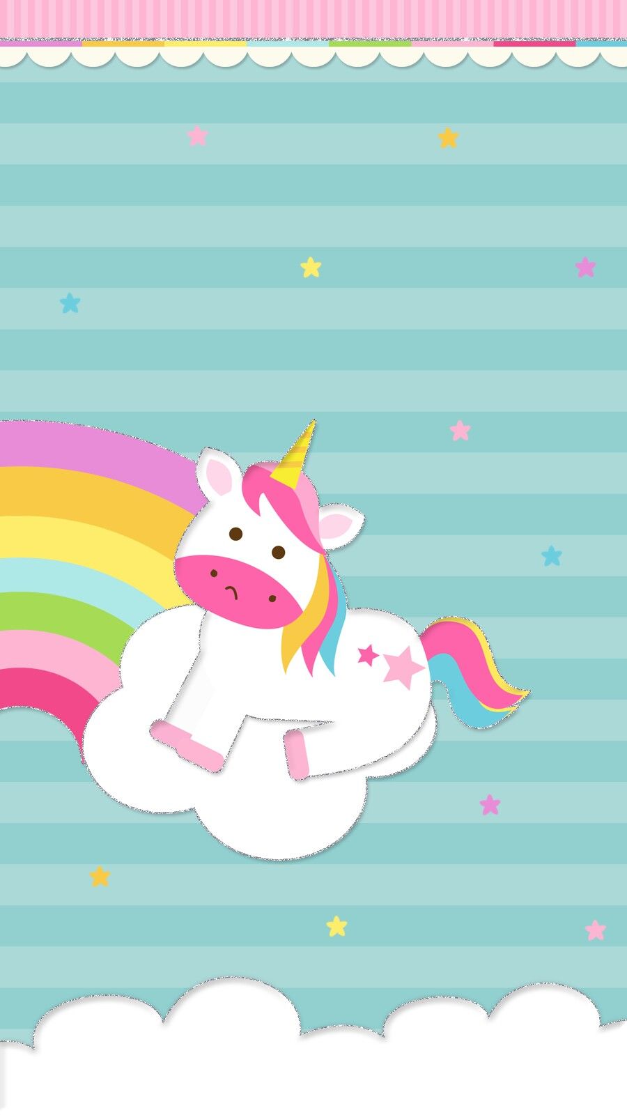 #unicorn #cute #wallpaper - Unicornio Arcoiris , HD Wallpaper & Backgrounds