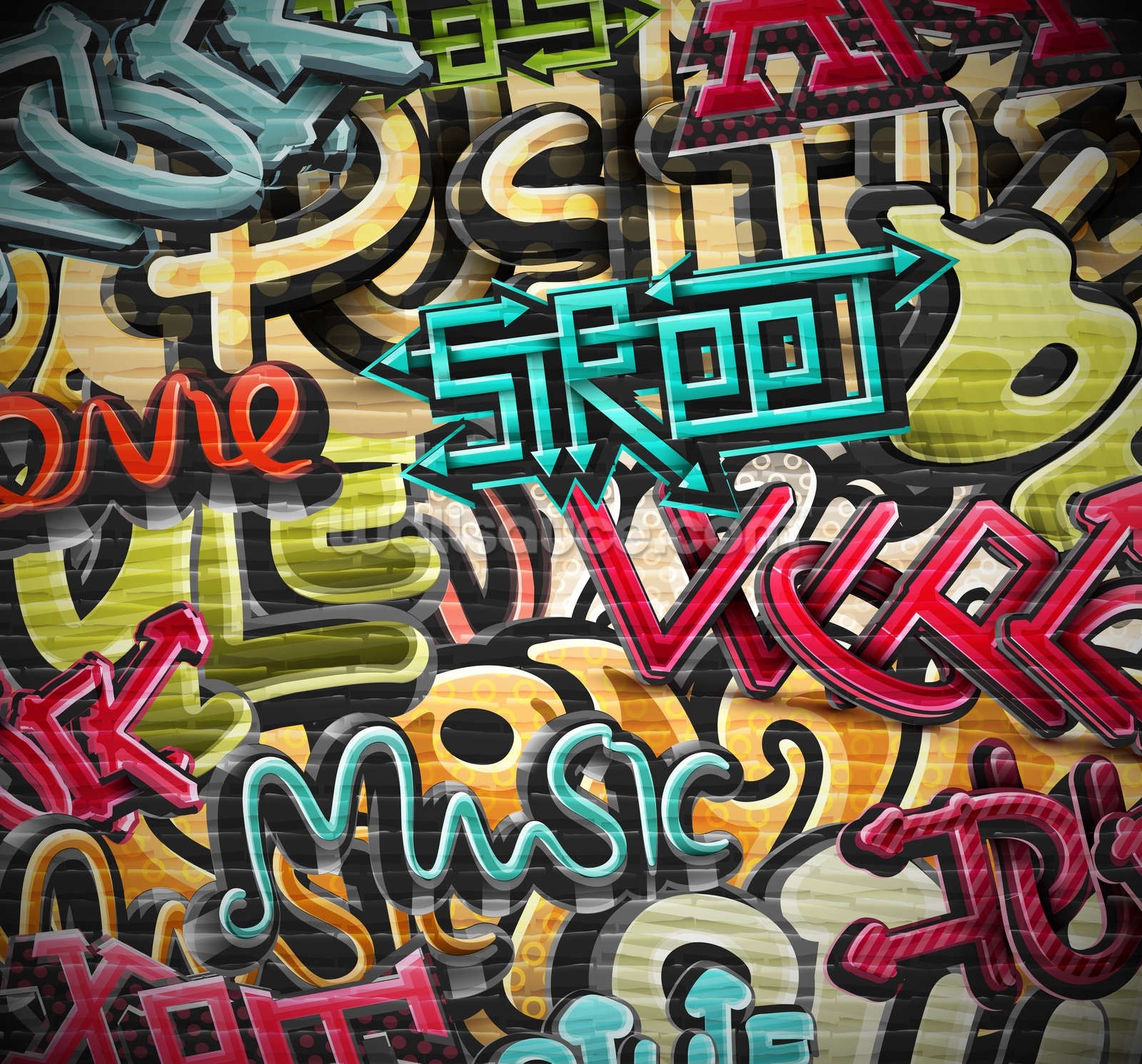 Graffiti Street Wallpaper Wall Mural - Graffiti Wall , HD Wallpaper & Backgrounds