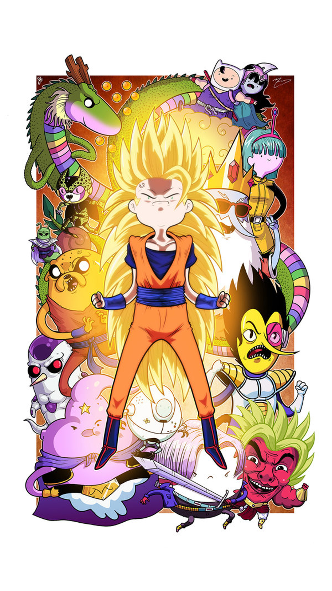 Adventure Time Iphone Wallpaper - Crossover Dragon Ball , HD Wallpaper & Backgrounds