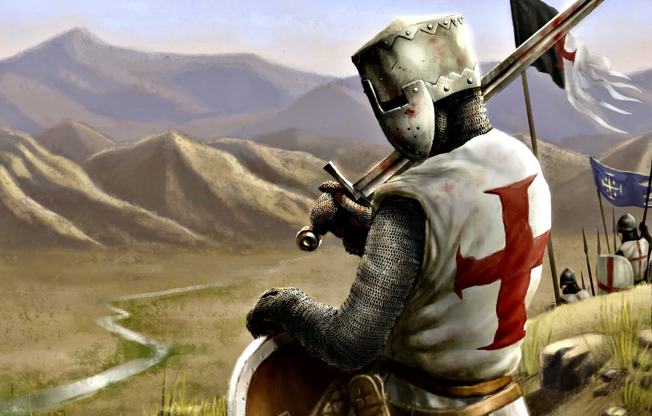 Photo Wallpaper Sword, Templar, Mail, Knight, Crusader, - Крестоносец Арт , HD Wallpaper & Backgrounds