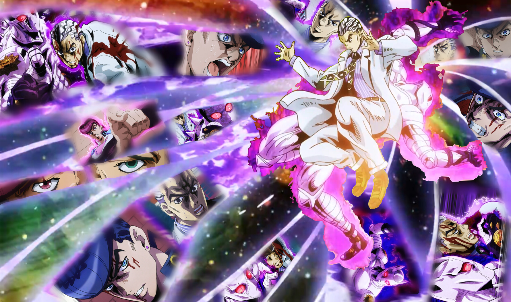 Anime Purple Anime - Bite Za Dusto Jojo , HD Wallpaper & Backgrounds